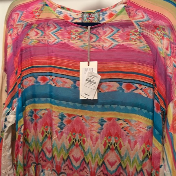 Ladies nwt Johnny Was porcelain ruffle wide sleeve embroidered semi sheer top - Picture 2 of 8